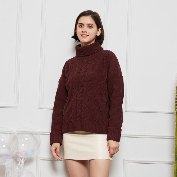 Pullover & Strickjacken |   Damen Strickpullover Mit Rollkragen Bekleidung Damen